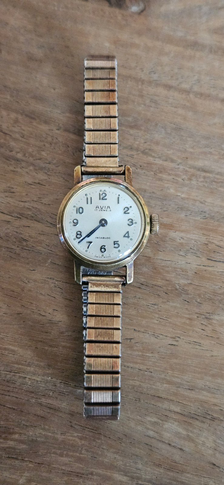 Vintage Avia Incabloc Polshorloge - Swiss Made, Overige merken, Overige materialen, Gebruikt, Polshorloge