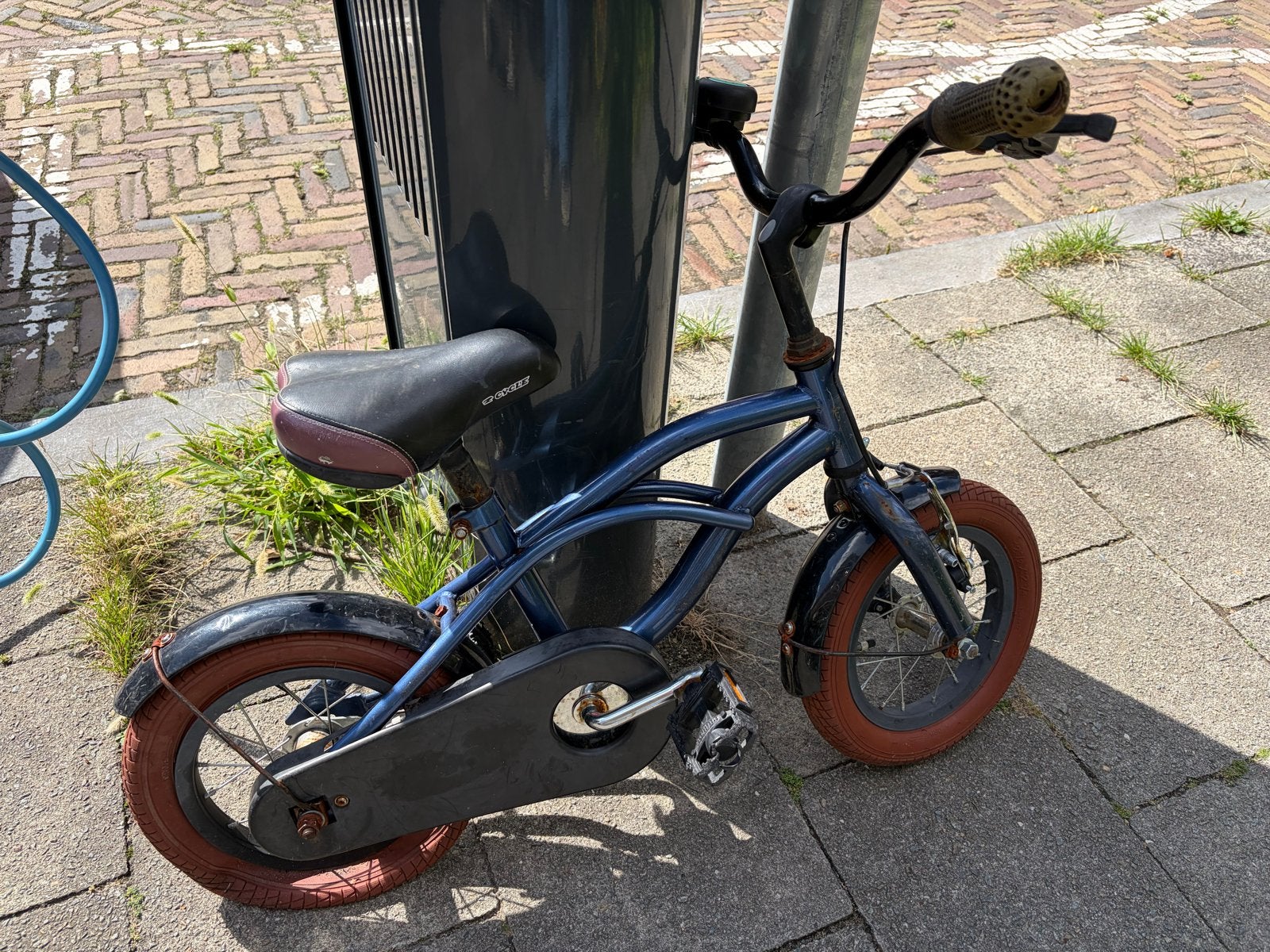 Kinderfiets - Blauw, 12-14 inch wielen, gebruikt, Fietsen en Brommers, Ophalen, Gebruikt, Minder dan 16 inch