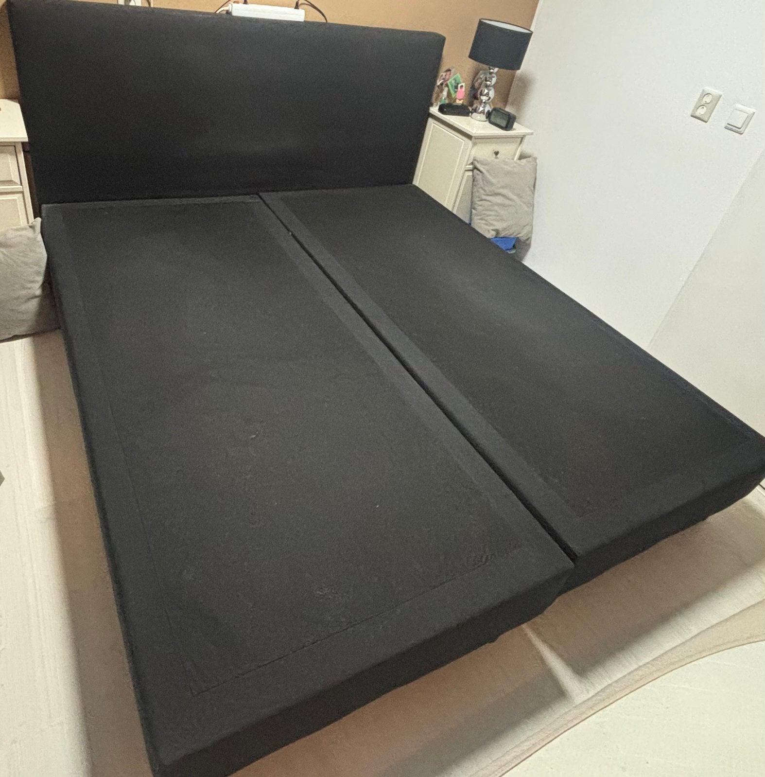 Boxspring maat 180x200, Ophalen, Zo goed als nieuw, Tweepersoons, 180 cm