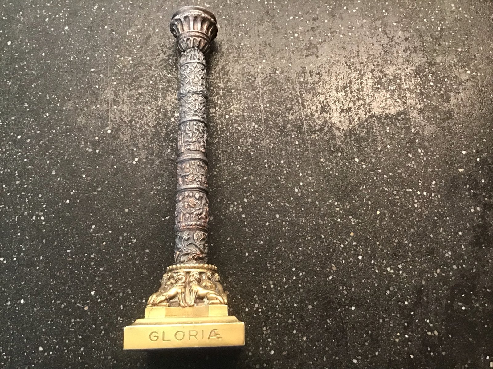 Antieke bronzen zuil - Grand Tour souvenir?, Ophalen of Verzenden, Brons
