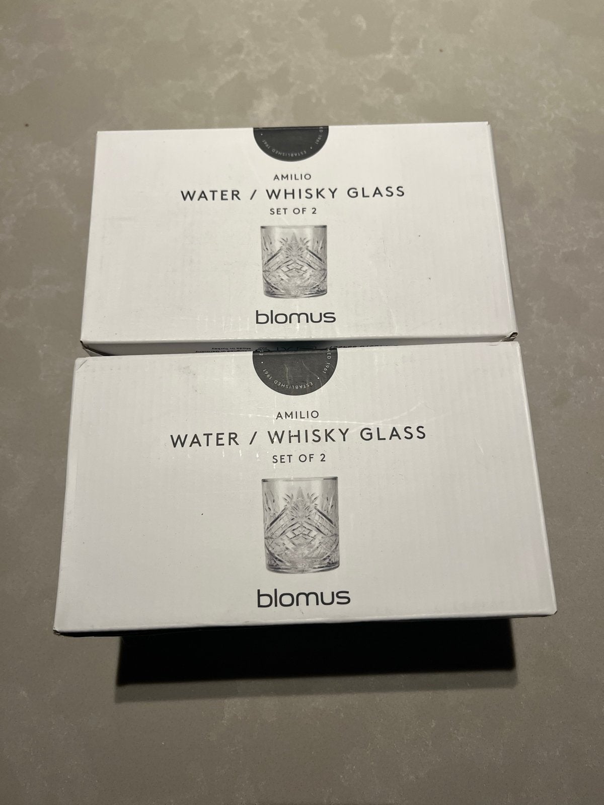 Blomus Amilio Water/Whisky Glazen Set van 2 (2 sets), Overige typen, Ophalen, Nieuw, Glas