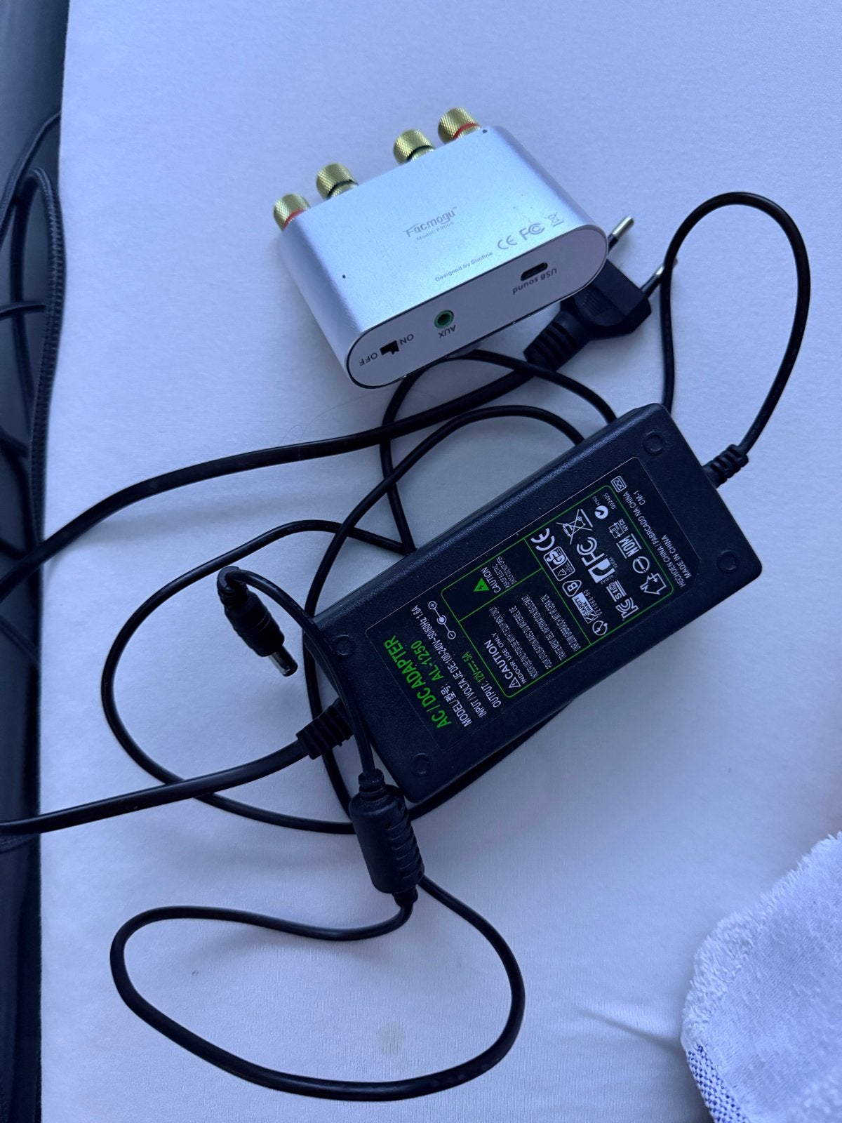 Facmogu F900S Mini Stereo Audio Versterker met Voeding, Overige merken, Gebruikt, Ophalen of Verzenden, Minder dan 60 watt