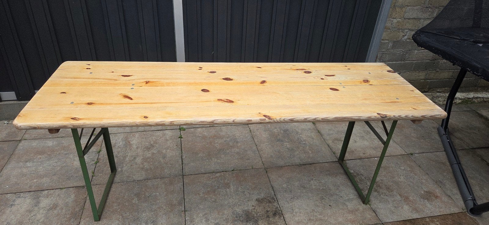 Grote zware biertafel te koop, Ophalen, Gebruikt, Rechthoekig, Hout