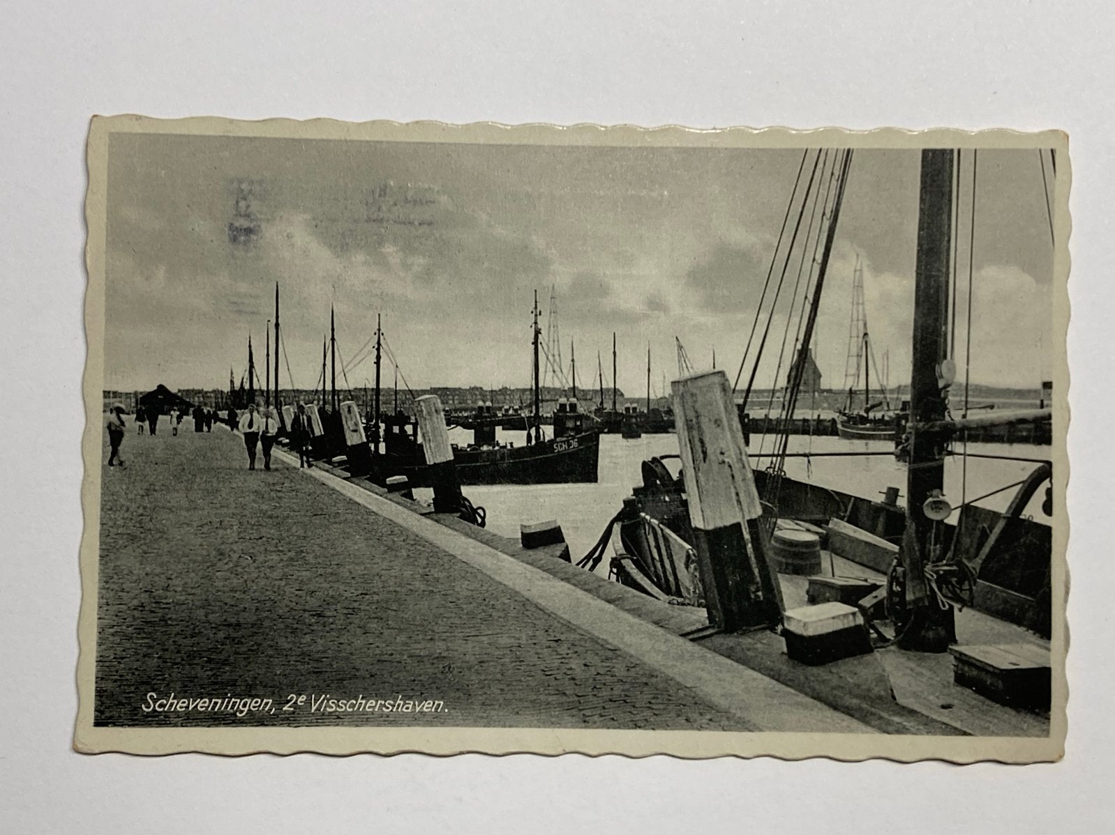 Oude ansichtkaart Scheveningen, 2e Visschershaven (1939), Verzenden, 1920 tot 1940, Gelopen, Zuid-Holland