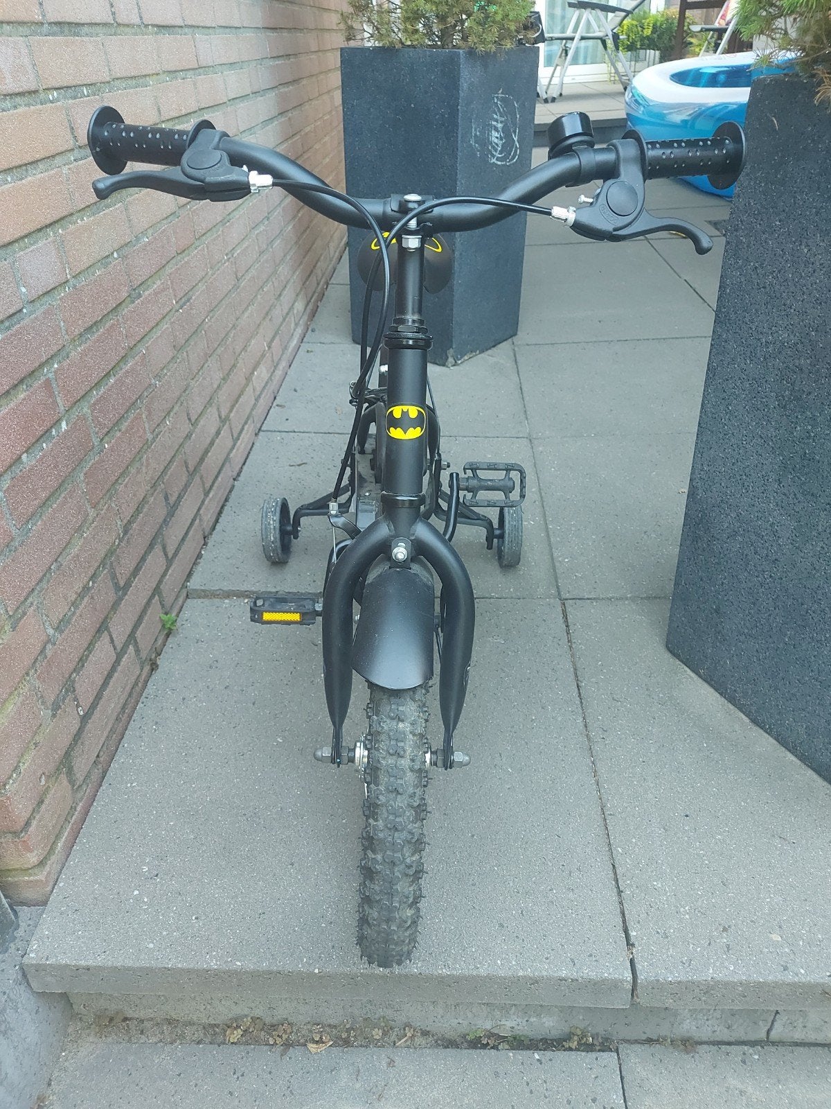 Batman Kinderfiets met zijwieltjes - 14 inch, Ophalen, Gebruikt, Minder dan 16 inch, Zijwieltjes