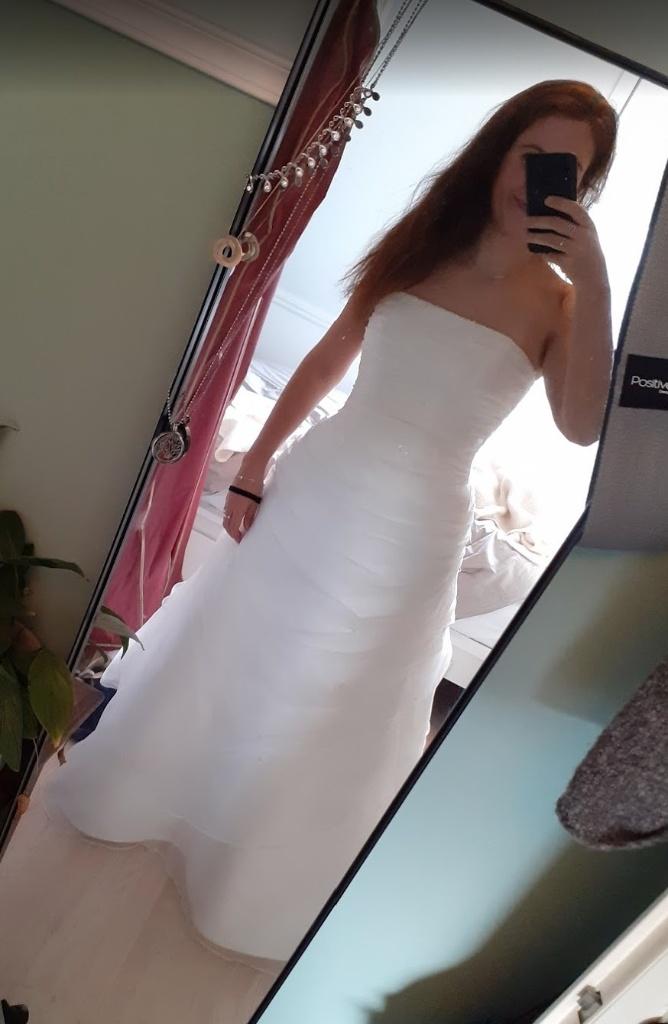 strapless trouwjurk van Marylise Belgium 36-38, Kleding | Dames, Trouwkleding en Trouwaccessoires, Zo goed als nieuw, Trouwjurk