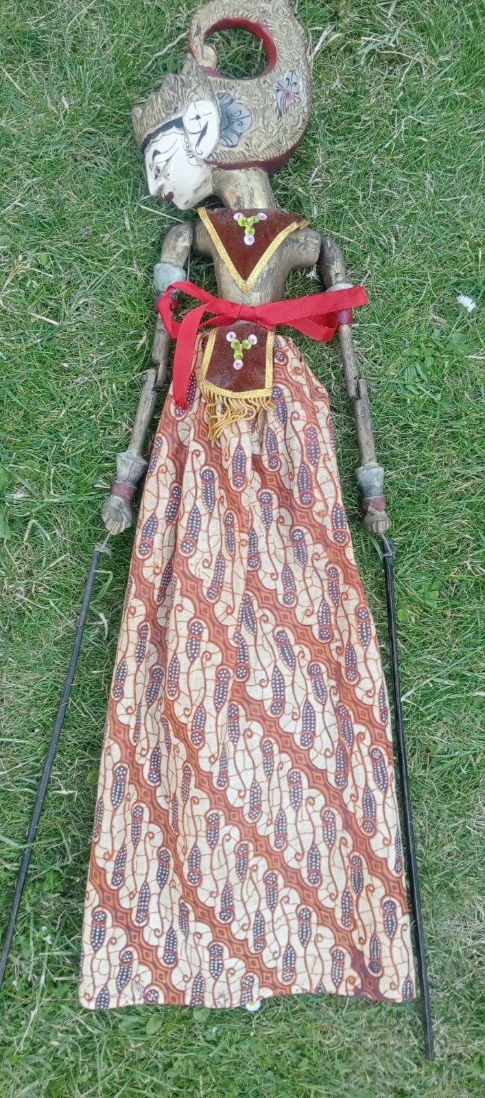 Javaanse houten Wayang Golek pop, Ophalen, Houtsnijwerk, Hout, Vrouw