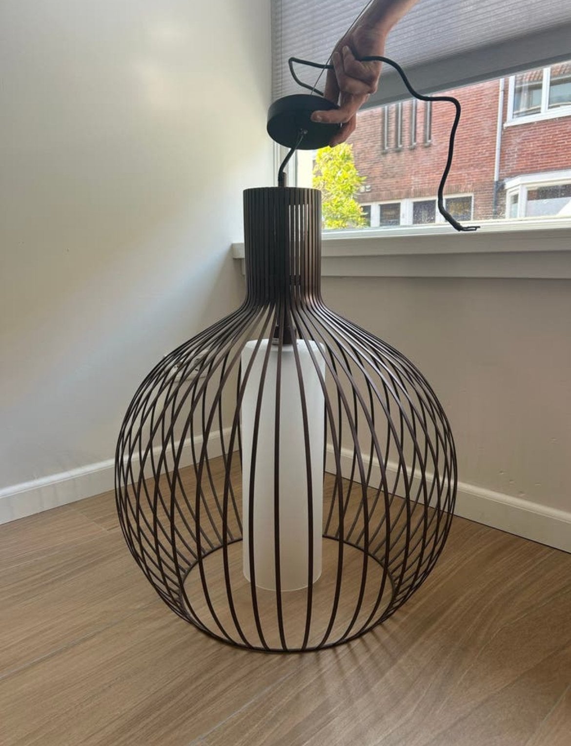COCO Maison hanglamp bruin/aubergine - uniek design, Ophalen, Zo goed als nieuw, Metaal, E27 (groot)