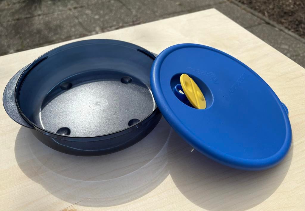 Tupperware Magnetron Bord - Ideaal voor Opwarmen, Ophalen of Verzenden, Gebruikt, Blauw, Schaal