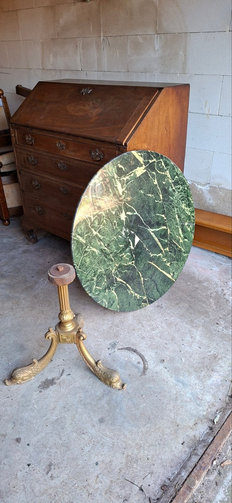 Marmeren tafeltje 80cm groen, Ophalen, Rond, 50 tot 100 cm, 50 tot 100 cm