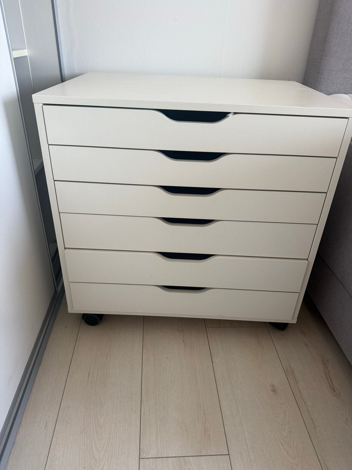 Ladeblok met 6 laden op wieltjes - Wit, Huis en Inrichting, Gebruikt, 5 laden of meer, Minder dan 100 cm, 25 tot 50 cm