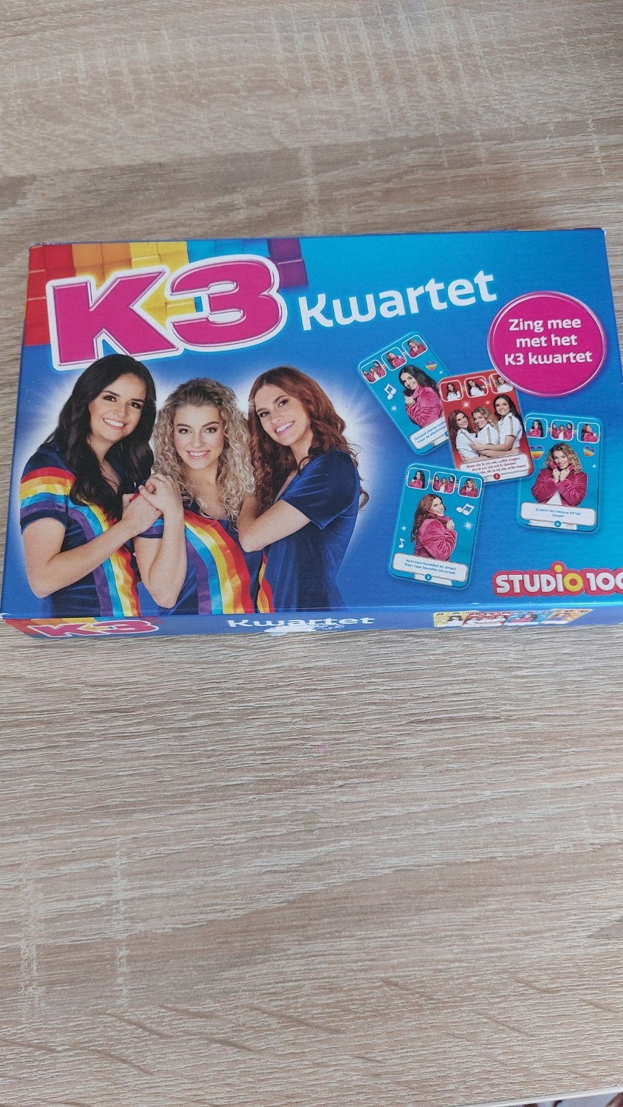 K3 Kwartet Kaartspel - Zing mee met K3 Kwintet, Vijf spelers of meer, Ophalen of Verzenden, Gebruikt, Studio 100