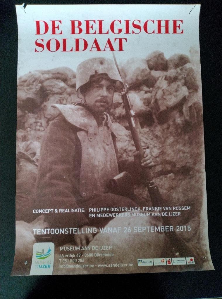 Poster 14-18 De Belgische Soldaat, Verzamelen, Ophalen of Verzenden, A1 t/m A3, Film en Tv, Rechthoekig Staand