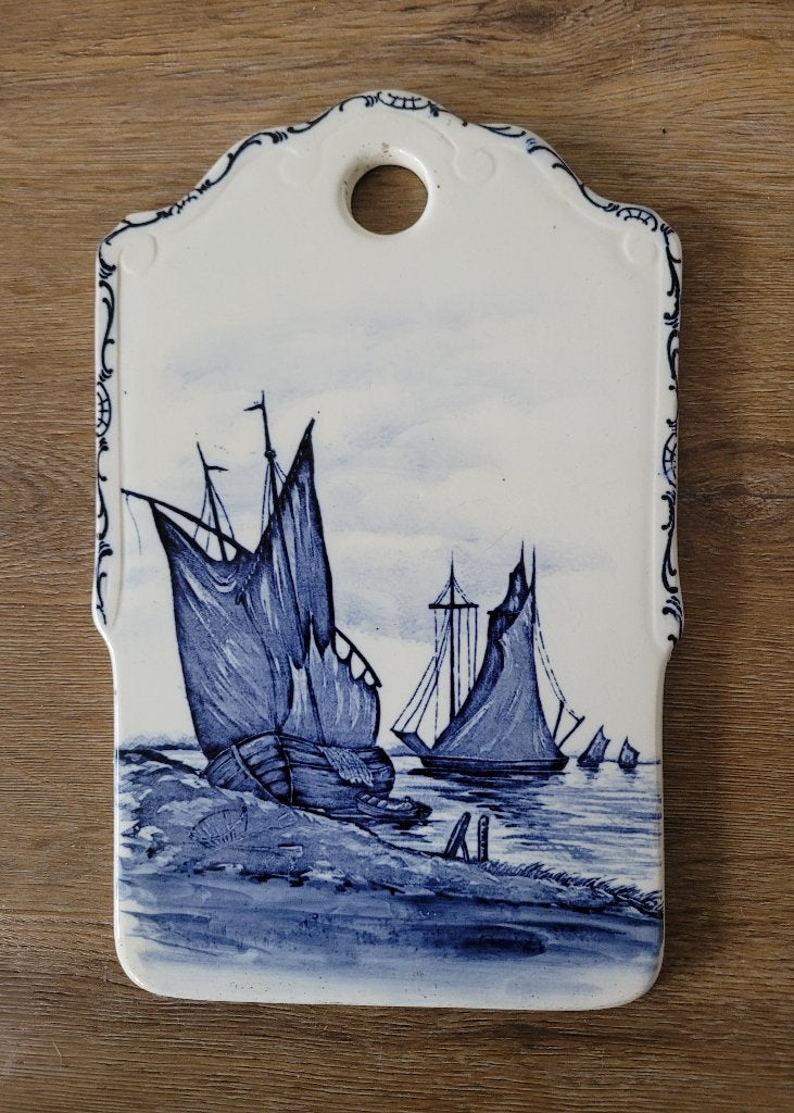 Porseleinen Snij/kaasplank Zeilboten 25 x 16 cm., Ophalen of Verzenden