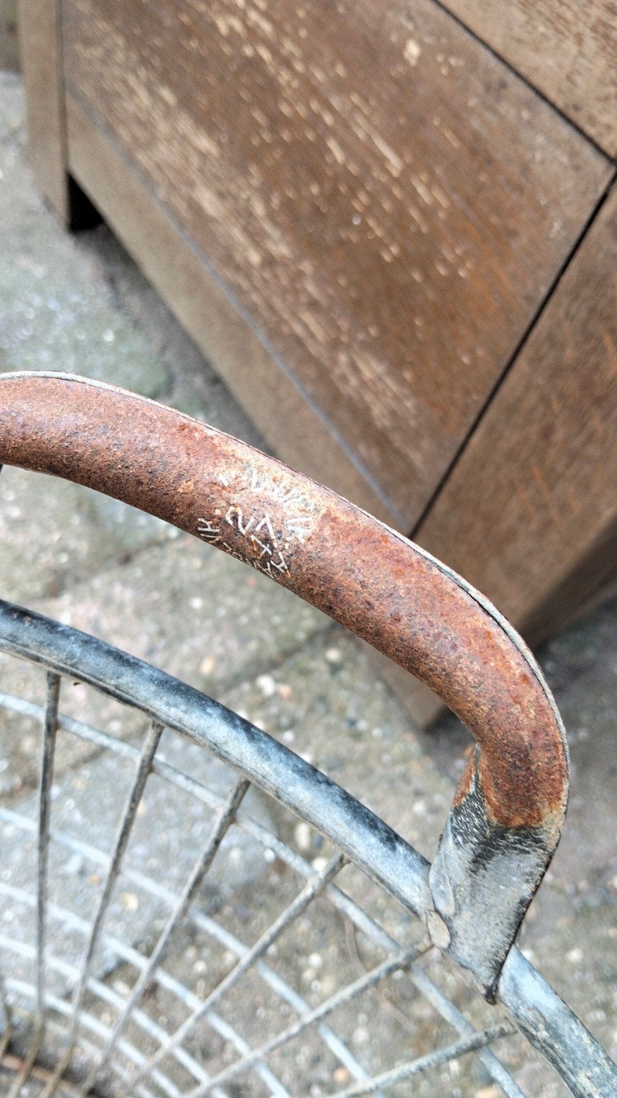 Brocante aardappelmand draad mand metaal, Ophalen