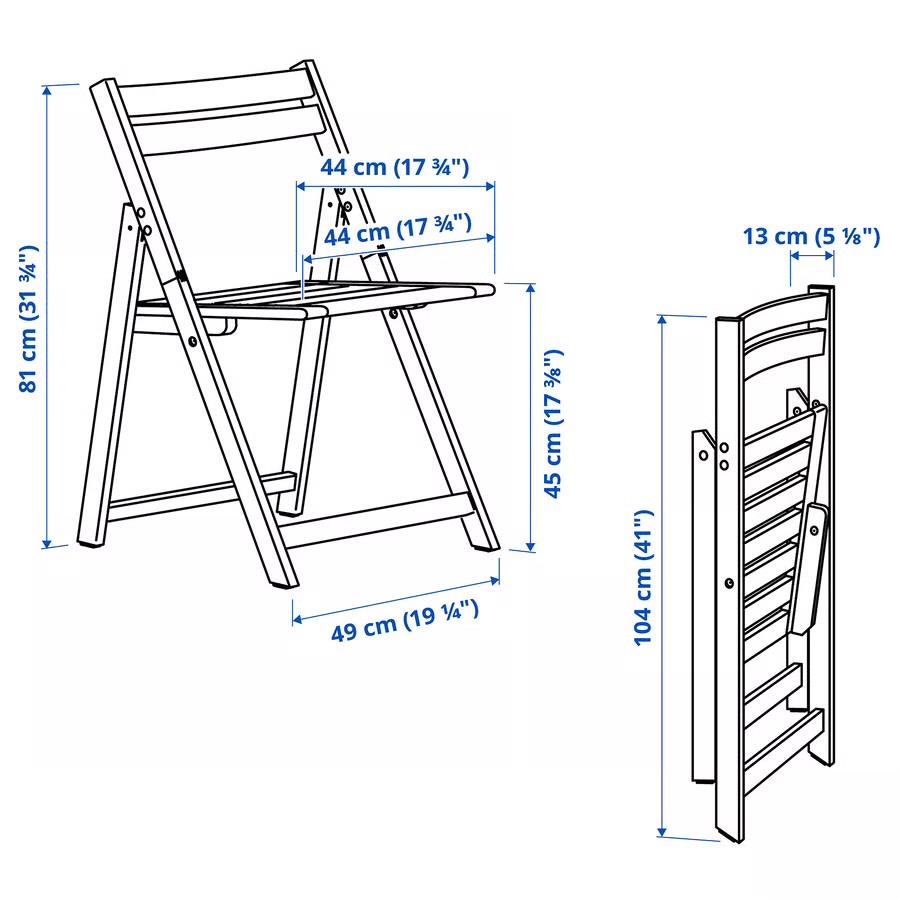 IKEA inklapbare terrasstoel - Zwart (uitverkocht), Tuin en Terras, Ophalen of Verzenden, Gebruikt, Hout, Inklapbaar