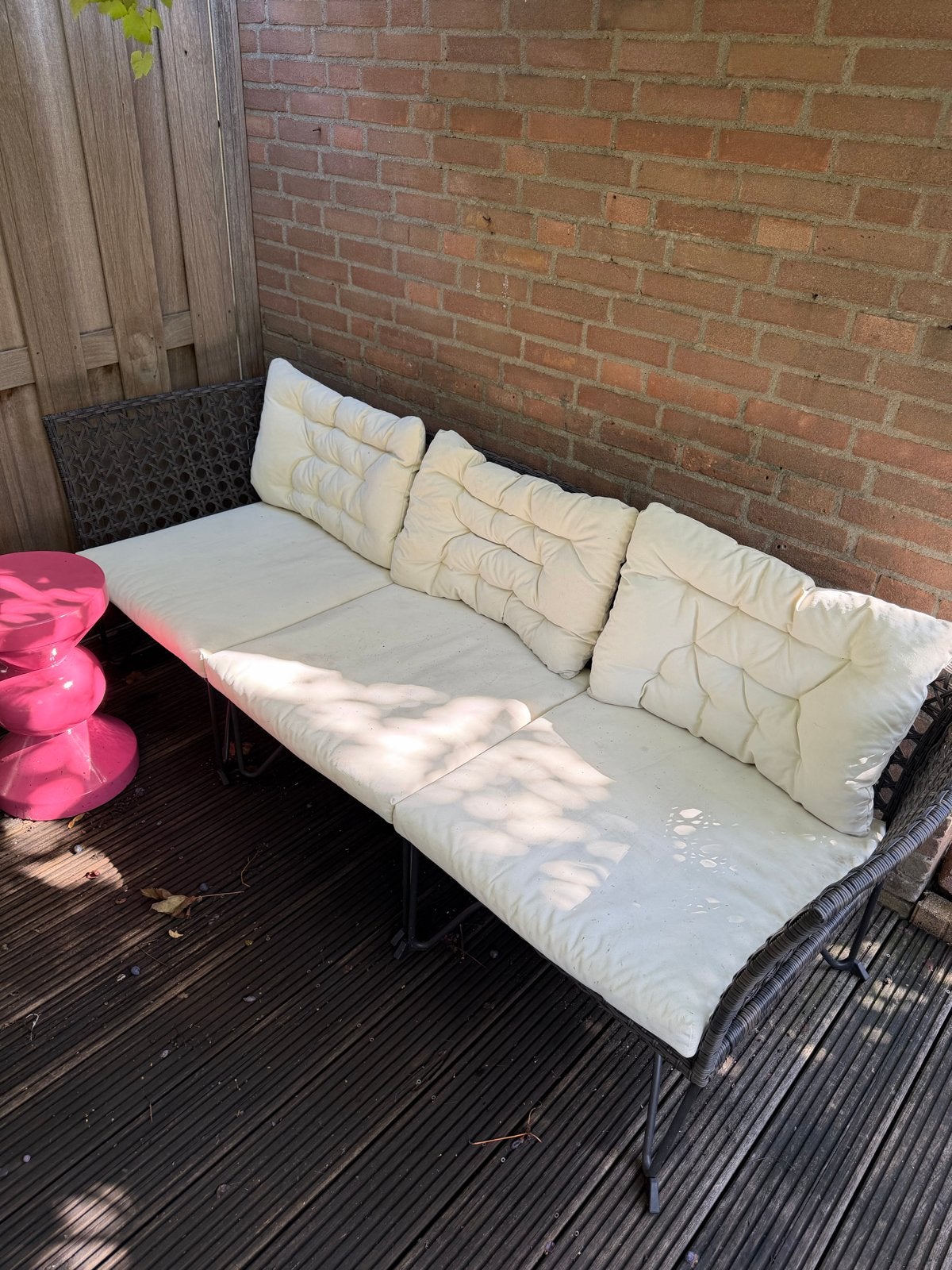 JUTHOLMEN Loungeset - met kussens, Tuin en Terras, Ophalen, Gebruikt, 3 zitplaatsen, Loungeset