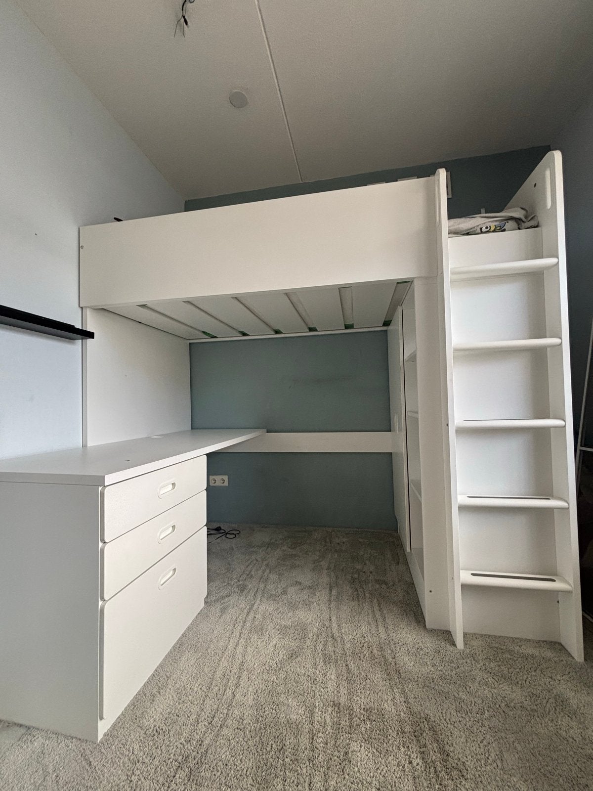 IKEA SMASTAD Hoogslaper met bureau en opbergruimte, Ophalen, 85 tot 100 cm, Gebruikt, Hoogslaper of Stapelbed