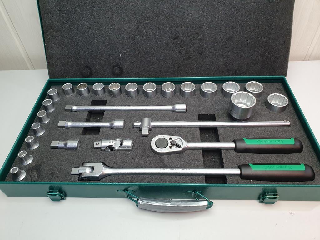 Stahlwille 1/2" doppenset 26 delig in metalen koffer, Lindenallee 27, 42349 Wuppertal, Duitsland, Ophalen of Verzenden, Zo goed als nieuw
