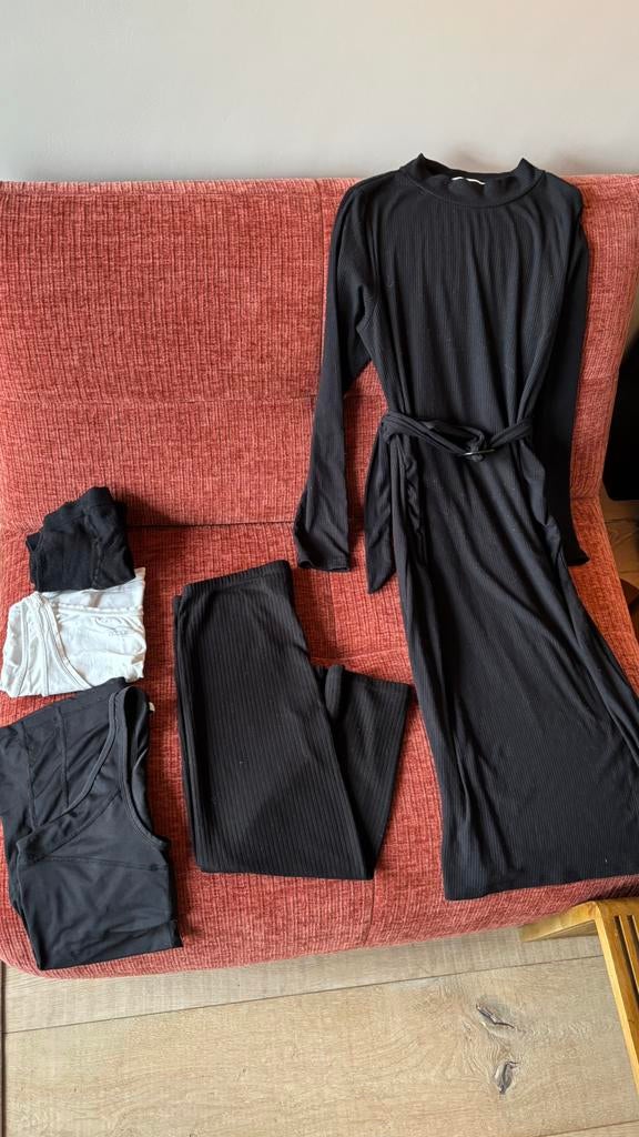 Zwangerschapskleding S /M zwart jurk rok midi Noppies H&M, Maat 38/40 (M), Verzenden, Gedragen, Jurk