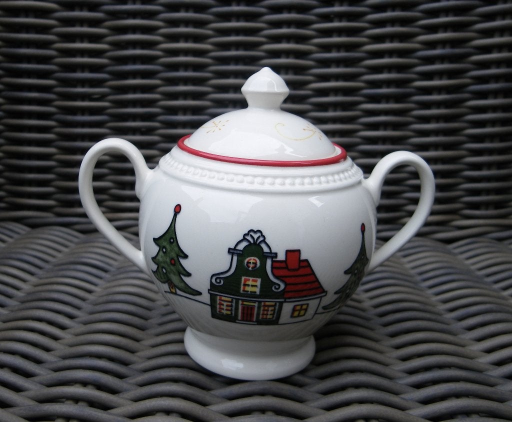 Wedgwood WINDSOR KERST  Suikerpot in puntgave staat, Huis en Inrichting, Overige typen, Ophalen of Verzenden, Zo goed als nieuw