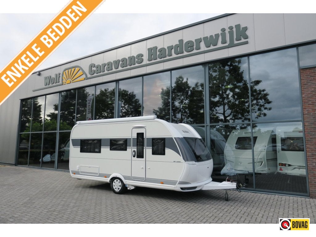 Hobby De Luxe 460 LU MOVER+CASSETTEL.+VOORTENT, Caravans en Kamperen, Standaardzit, Hobby, Bedrijf, Schokbreker