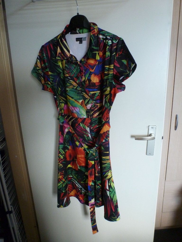 strijkvrij SMASHED LEMON jurk travelstof 42 -GRATIS zend, Overige kleuren, Verzenden, Maat 42/44 (L), Nieuw