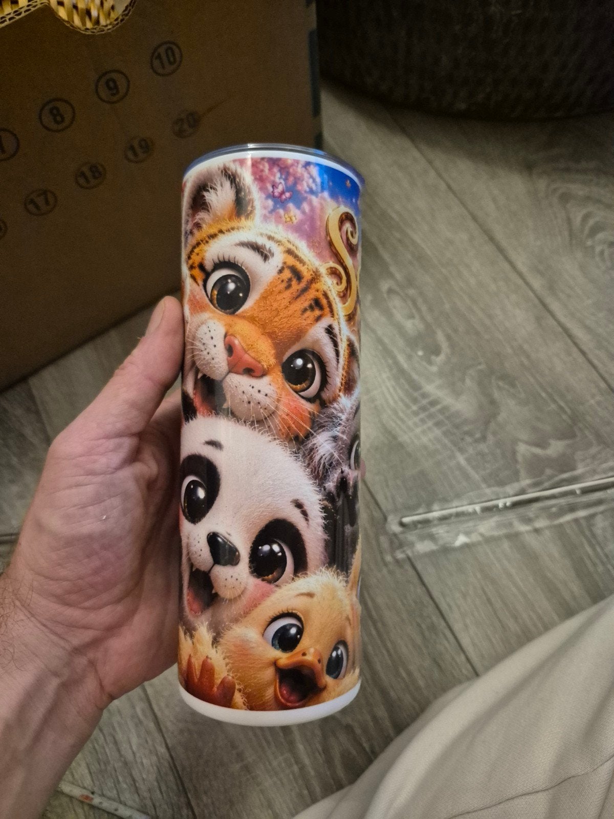 Leuke drinkbeker met dierenprint en rietje, Overige typen, Nieuw, Ophalen of Verzenden, Metaal