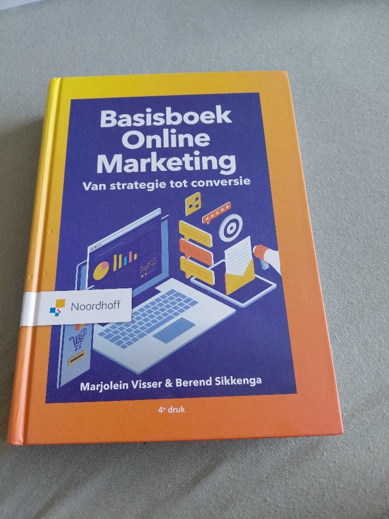 Basisboek Online Marketing - Visser & Sikkenga (4e druk), Ophalen of Verzenden, Zo goed als nieuw, Economie en Marketing, Marjolein Visser & Berend Sikkenga