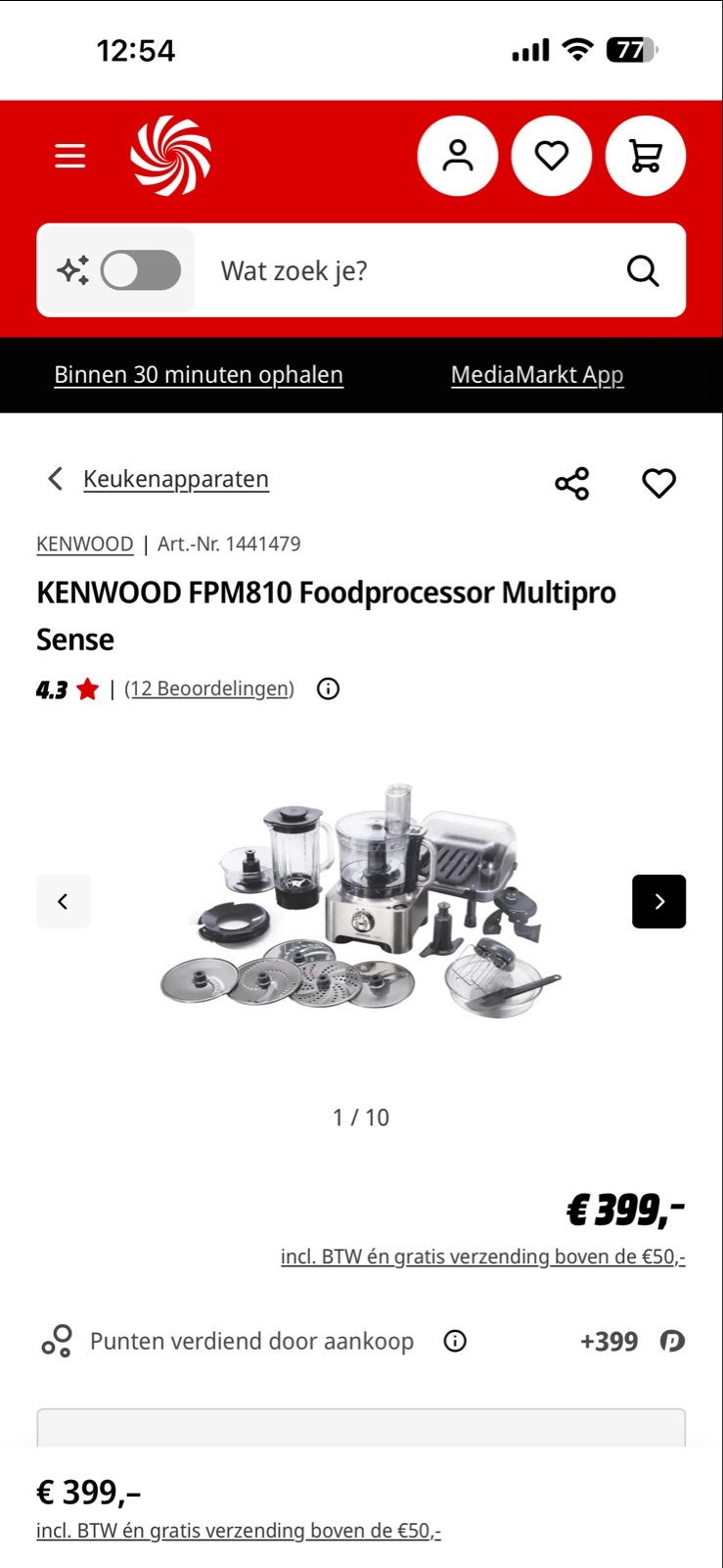 Foto 7 van Kenwood FPM810 Multipro Sense Keukenmachine