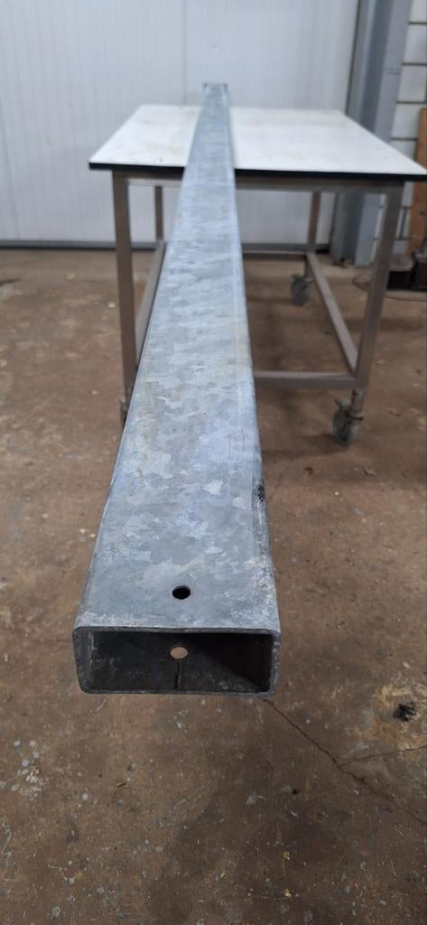 Stalen kokers 100x50 gegalvaniseerd, Tuin en Terras, Palen, Balken en Planken, Ophalen of Verzenden