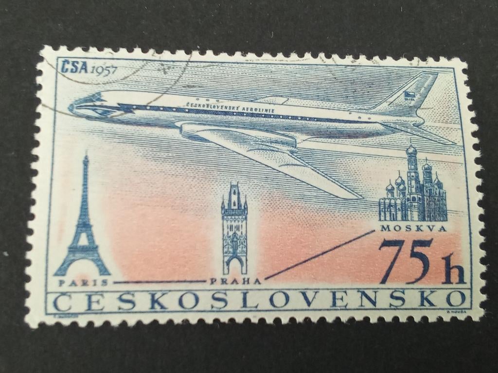 Tsjeslowakije 150 - vliegtuig, Verzenden, Gestempeld, Vliegtuigen