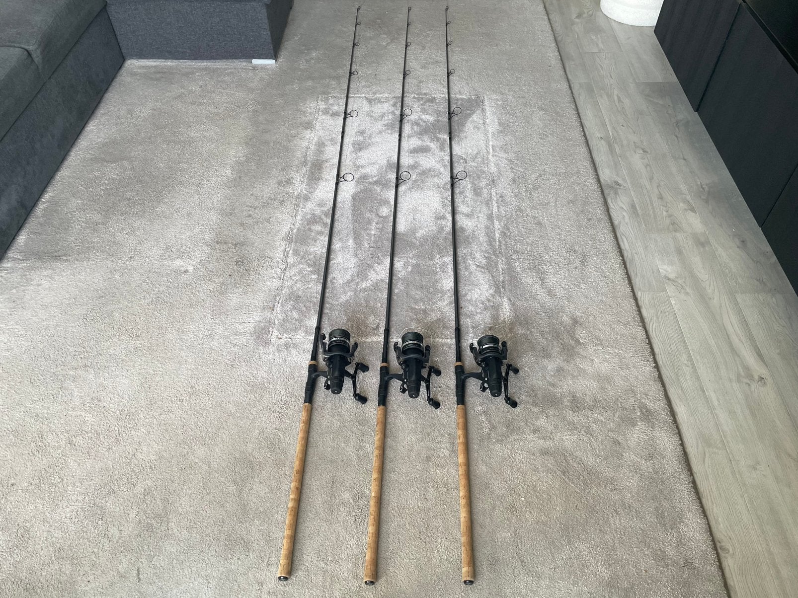 3x Sonik Xtractor + Karperhengels met Shimano baitrunners, Watersport en Boten, Ophalen of Verzenden, Zo goed als nieuw, Molen