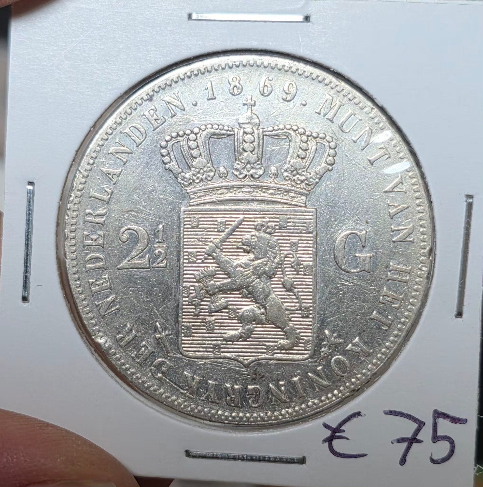 rijksdaalder 1869 Nederland, Postzegels en Munten, Munten | Nederland, Koning Willem III, Zilver, Ophalen of Verzenden, Losse munt