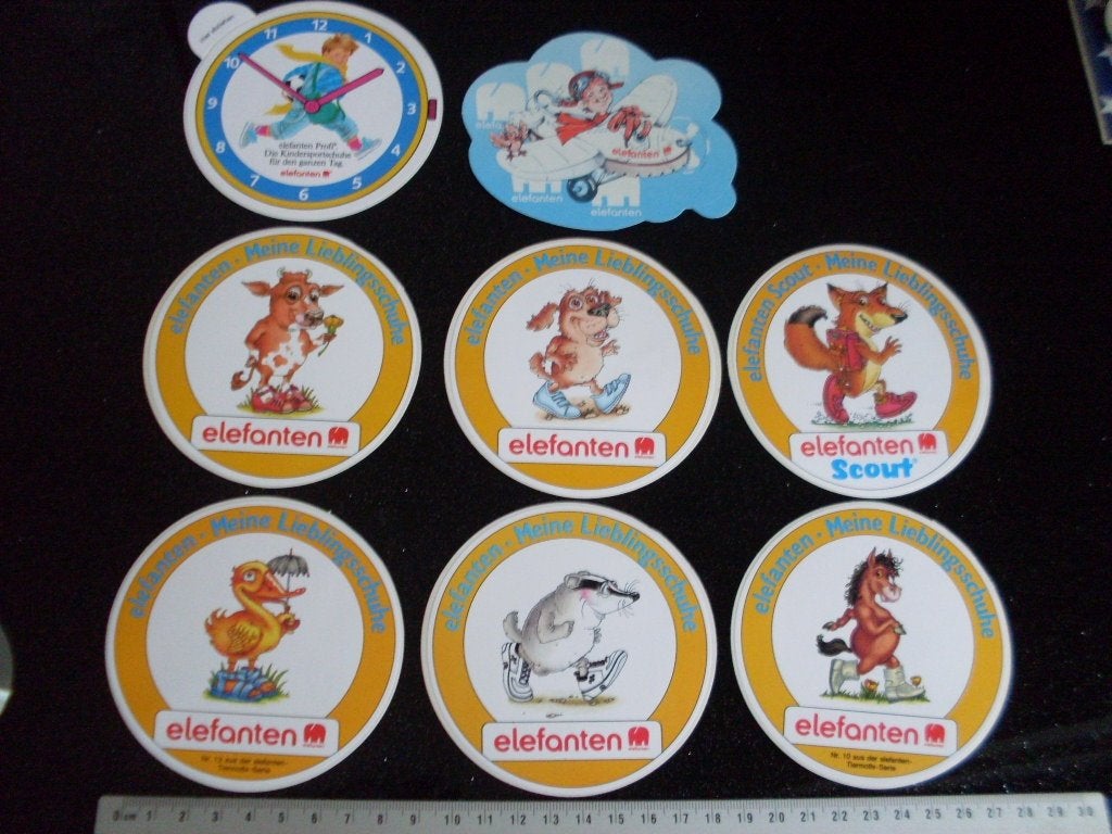 8x sticker elefanten logo olifant schoenen shoes, Verzenden, Zo goed als nieuw, Merk