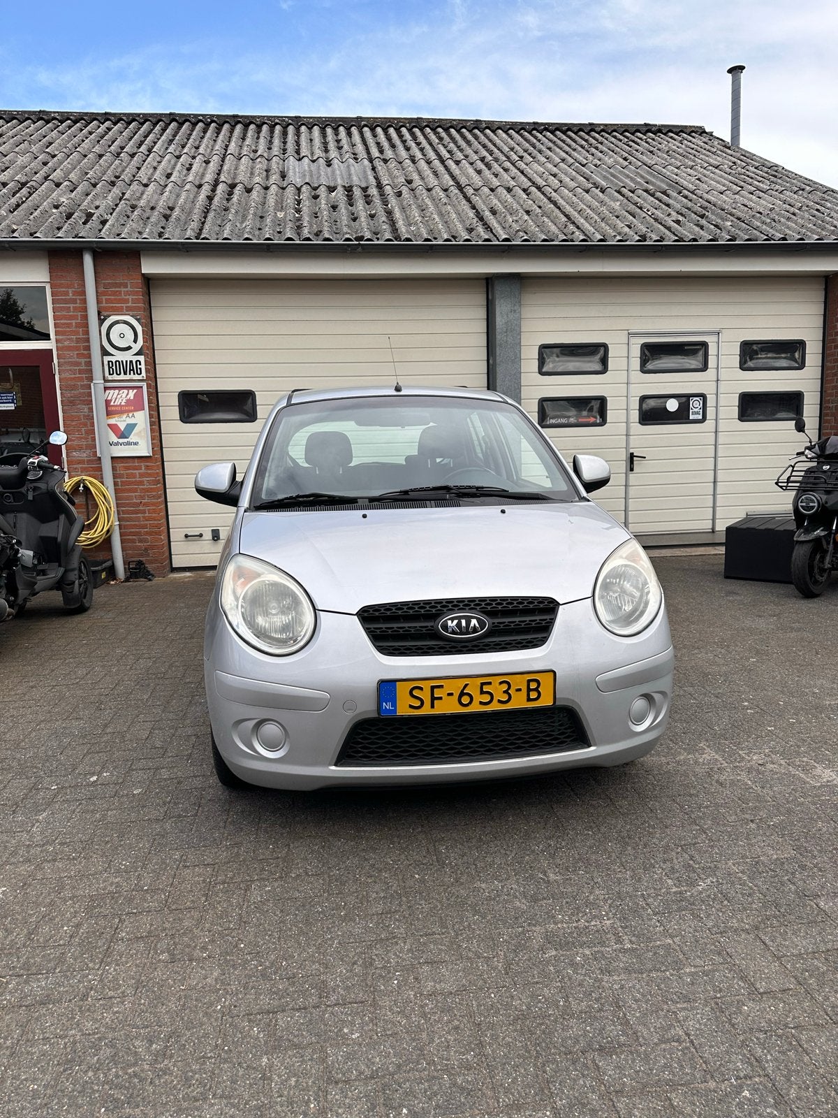Kia Picanto 1.1 2008 Grijs | Airco, Auto's, Stof, 4 cilinders, Bedrijf, Handgeschakeld