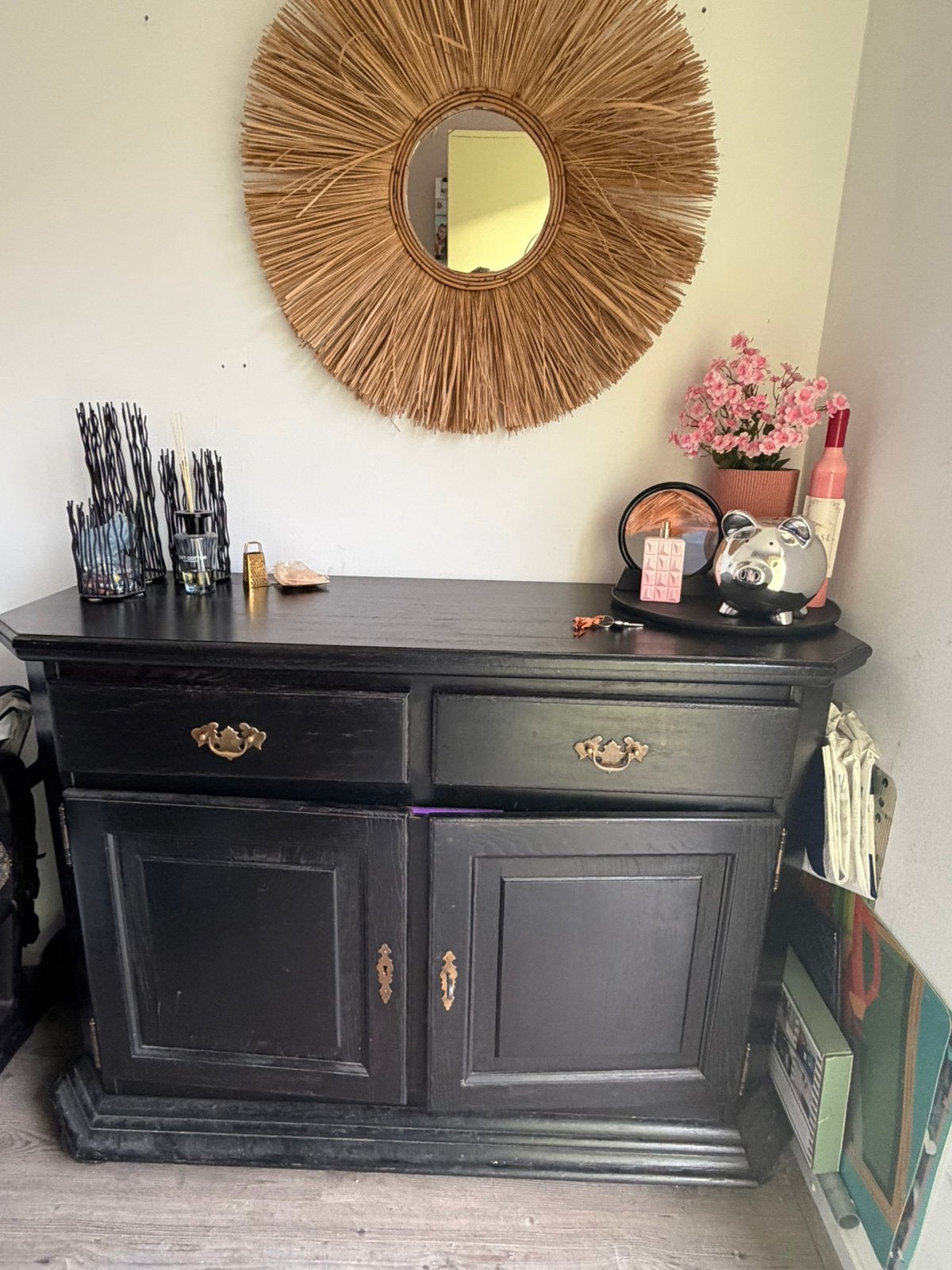 Massief houten dressoir, Gebruikt, 100 tot 150 cm, Met lade(s), Ophalen of Verzenden