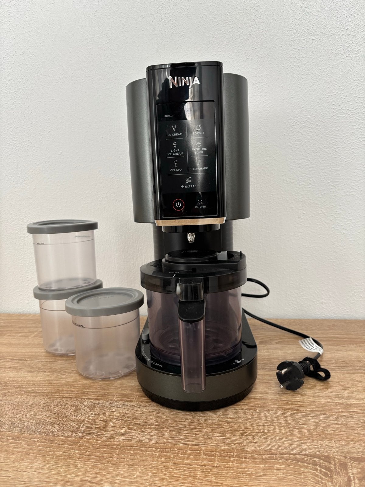 Ninja Creami IJsmachine NC300EU - inclusief 3 ijsbekers, 3 snelheden of meer, Ophalen of Verzenden, Zo goed als nieuw, Vaatwasserbestendig