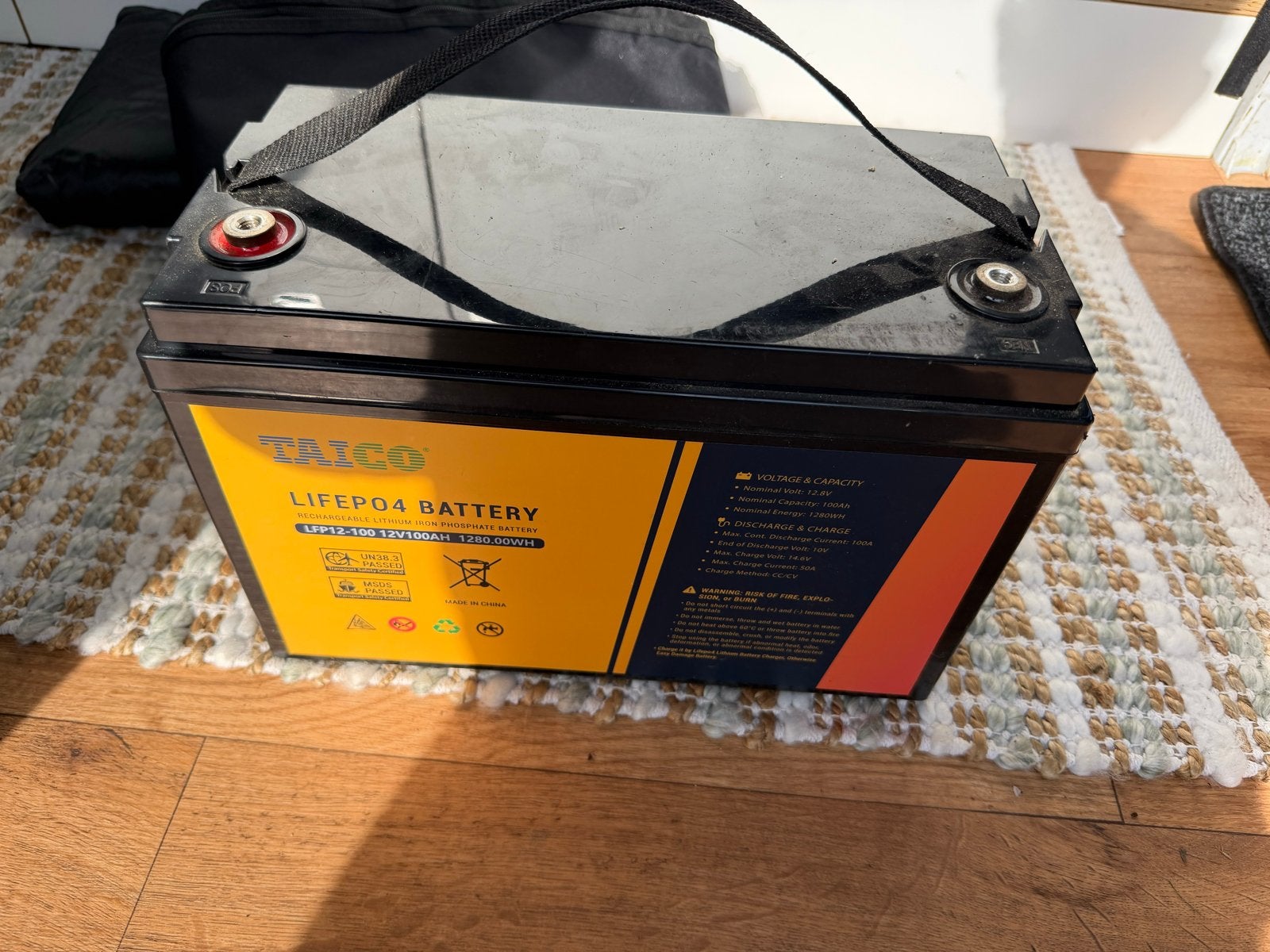 TAICO LiFePO4 Accu 12V 100Ah - Lithium IJzerfosfaat Batterij, Gebruikt