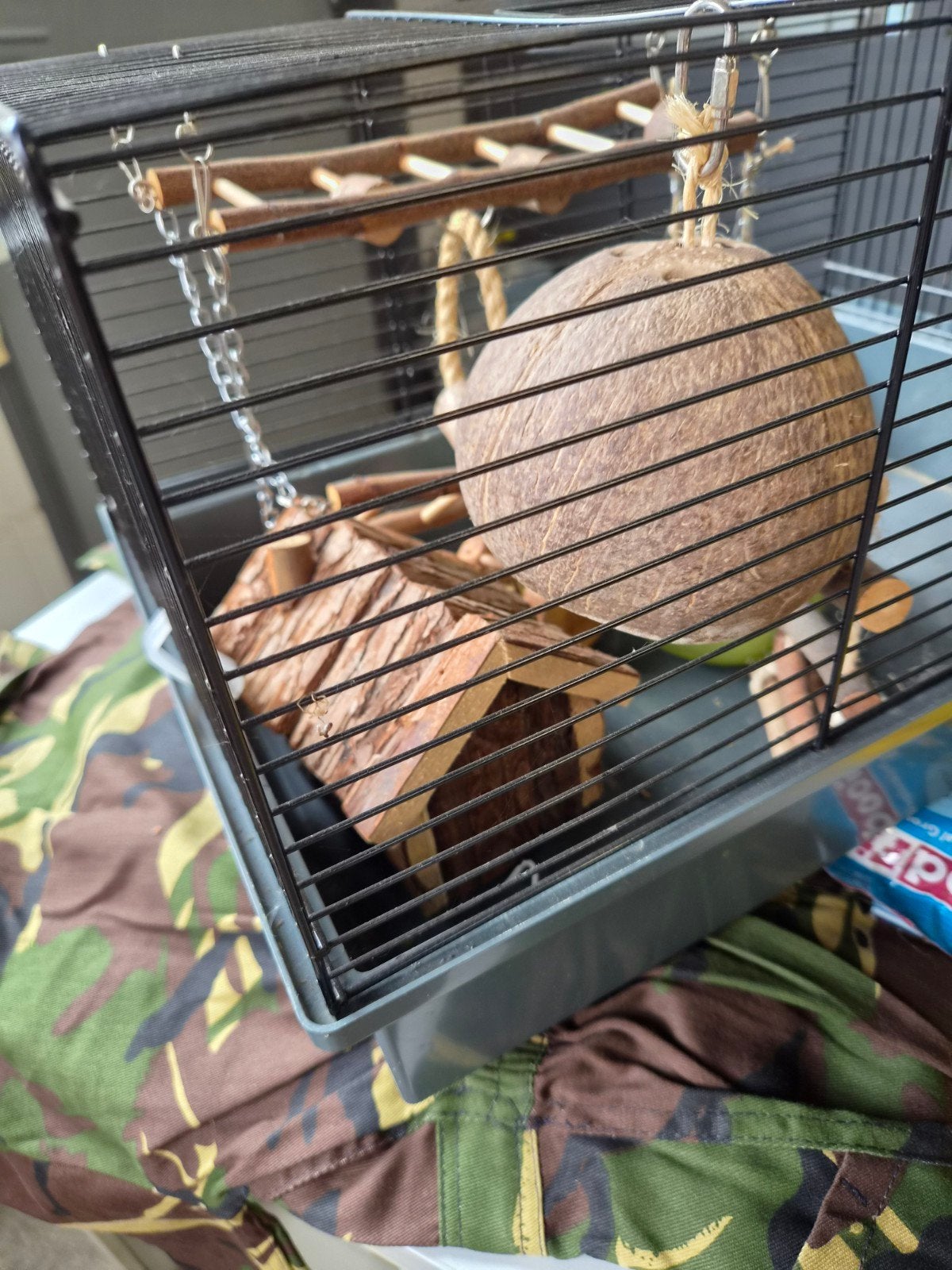 Hamsterkooi met inrichting, Ophalen