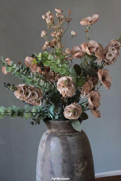 Boeket zijdebloemen cappuccino arrangement, Www.jufbrocante.nl, Www.jufbrocante.nl, Nieuw, Ophalen of Verzenden