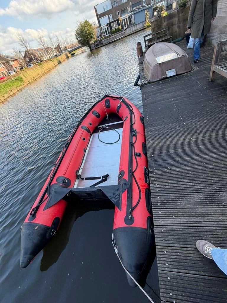 Rubberboot bb line rood 360 & 6pk Yamaha buitenboordmotor, Watersport en Boten, Zo goed als nieuw, Benzine, Minder dan 70 pk, Ophalen