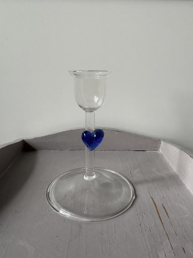 Sostrene Grene Kandelaar Kaarshouder - Blauw hart, Overige materialen, Nieuw, Ophalen of Verzenden, Overige kleuren