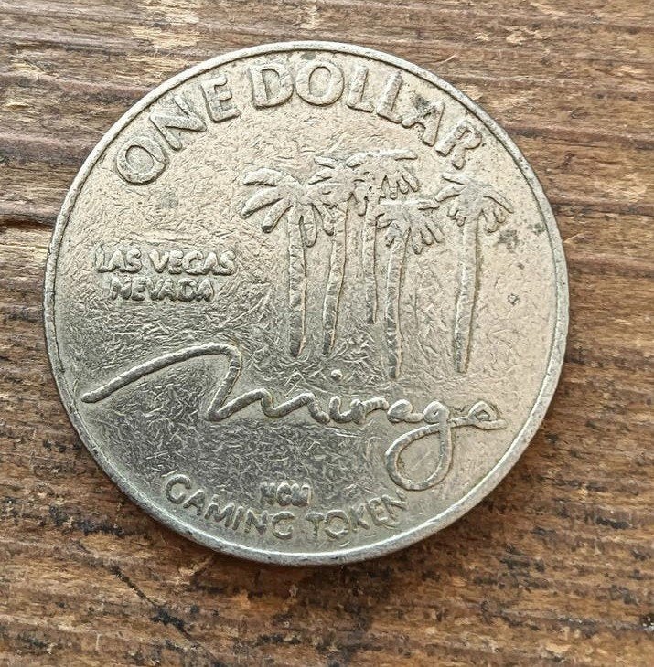Vintage Las Vegas The Mirage One Dollar Gaming Token, Ophalen of Verzenden, Overige materialen, Buitenland