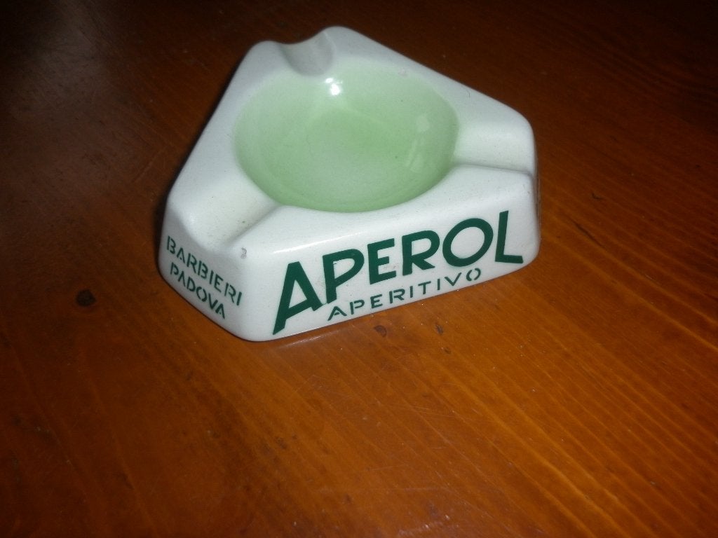 vintage asbakje opschrift : Aperol Marmaca , San Marino, Ophalen of Verzenden, Zo goed als nieuw, Asbak