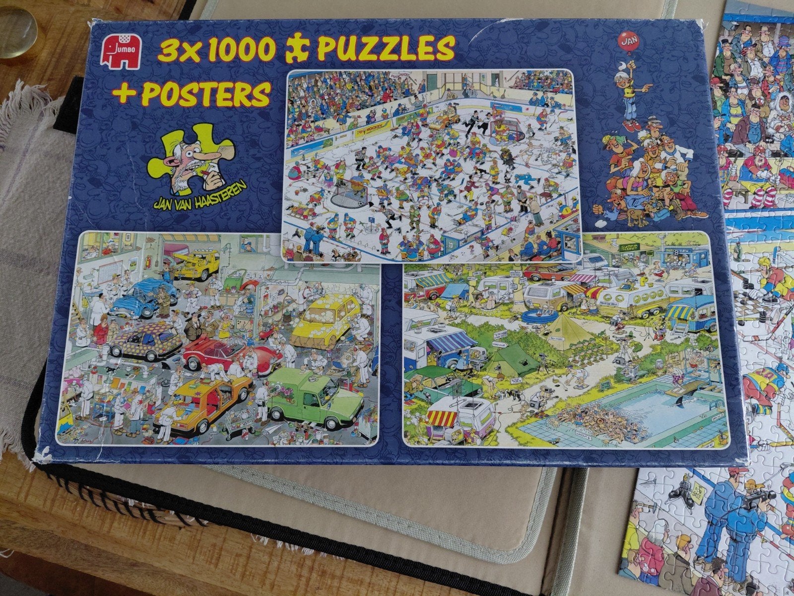 Jan van Haasteren 3x1000 stukjes puzzel + posters, Ophalen of Verzenden, Gebruikt
