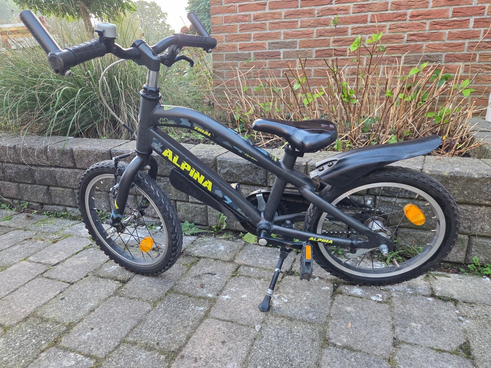 Alpina kinderfiets 16 inch - Grijs, Ophalen, Terugtraprem, Alpina, 16 tot 20 inch