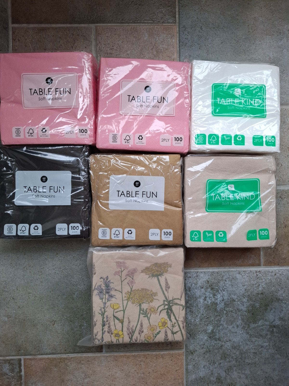 servetten per 100 stuks - diverse kleuren, Ophalen of Verzenden, Nieuw, Papier/karton