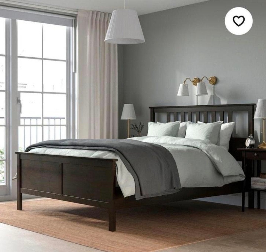 Complete Ikea double bed, slatted bases, mattresses 160x200., Ophalen of Verzenden, Tweepersoons