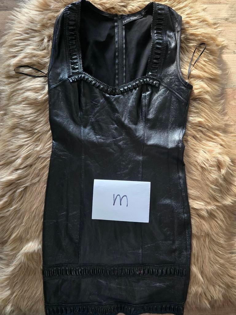 Peter Domenie imitatie leren mini jurk - Nieuw - Maat M, Maat 38/40 (M), Verzenden, Zwart, Nieuw